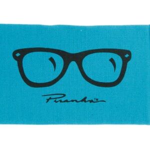 Blue Printed Cotton Sunglasses Pouch